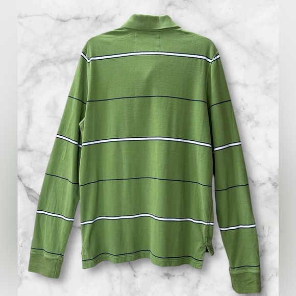 Abercrombie & Fitch Green Blue White Rugby Shirt Muscle Y2K Preppy Size XL Heavy - Picture 4 of 9